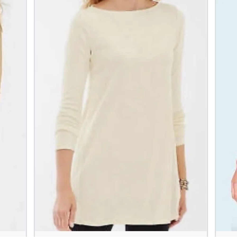 J. Jill Ballet Sleeve Tunic Soft Yellow. Large Tall boat neck